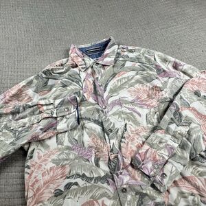 Tommy Bahama Coastline Corduroy Shirt Men M Floral Beach Long Sleeve Hawaiian